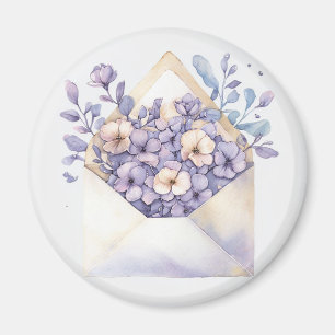 Imã Envelope Floral Watercolor - Cute
