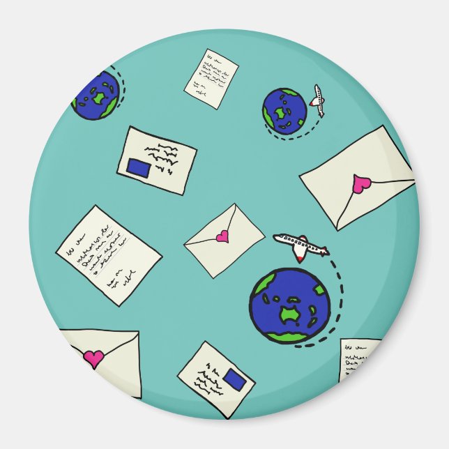 Imã Envie um e-mail pelo mundo (Frente)