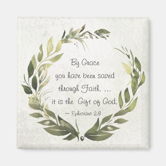 Imã Ephesianos 2:8 Por Grace, você foi salvo (Frente)