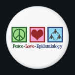 Imã Epidemiologista Epidemiologia do Amor pela Paz<br><div class="desc">Um belo presente de Natal epidemiologista que apresenta um sinal de paz,  coração e um círculo de pessoas para representar o ramo da medicina que estuda doenças e saúde para determinar fatores de doenças e prevenção. Epidemiologia Do Amor Pela Paz.</div>