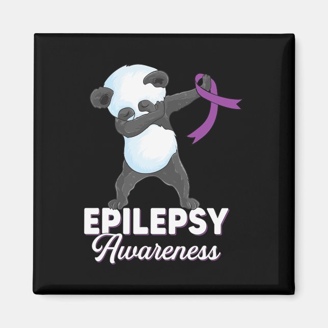 Imã Epilepsia Consciência Mês Dabbing Panda Epilepsy A (Frente)