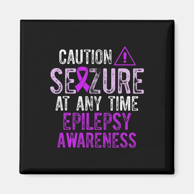 Imã Epilepsy Awareness Epileptic Warrior Survivor 5  (Frente)