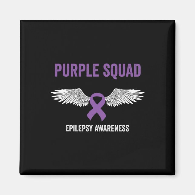 Imã Epilepsy Awareness Purple Ribbon - Epilepsy Awaren (Frente)