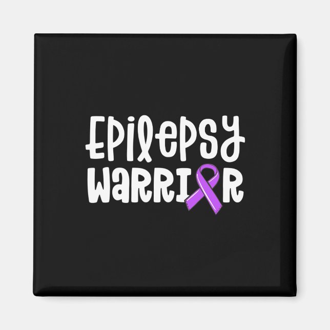 Imã Epilepsy Warrior Kids Purple Ribbon Awarness (Frente)