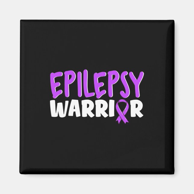 Imã Epilepsy Warrior Kids Purple Ribbon Sensibilização (Frente)