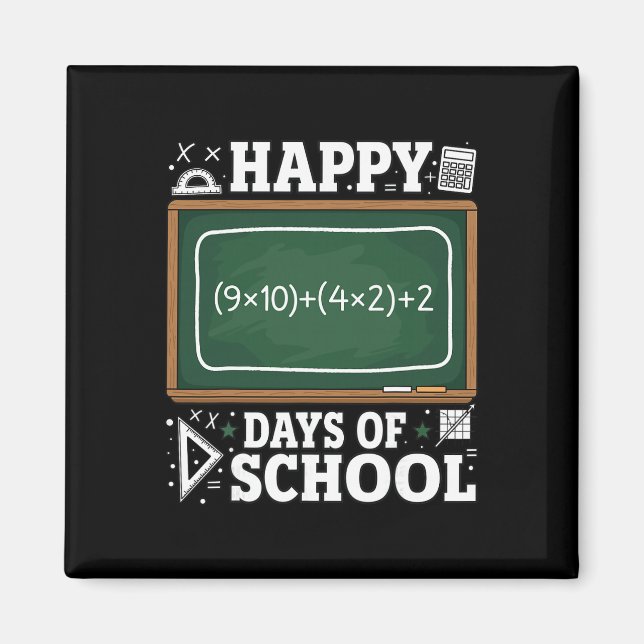 Imã Equação de Matemática Divertida Feliz 100 Dias de  (Frente)