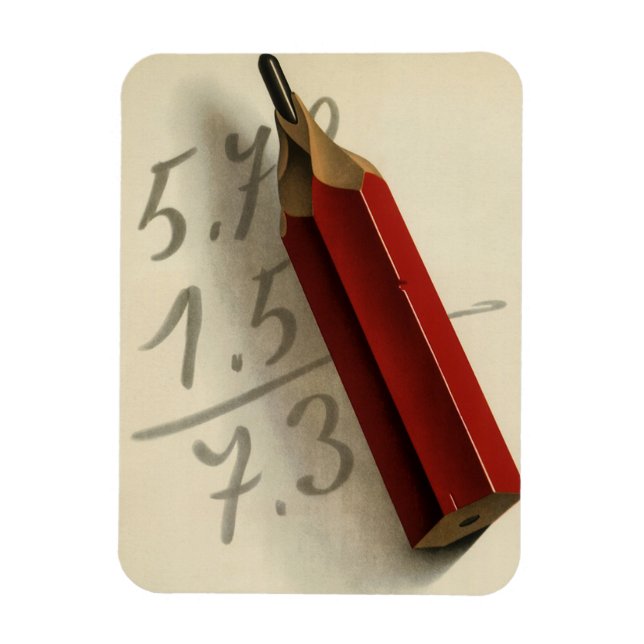 Ímã Equação Matemática com Lápis Vermelho, Negócios Vi (Vertical)