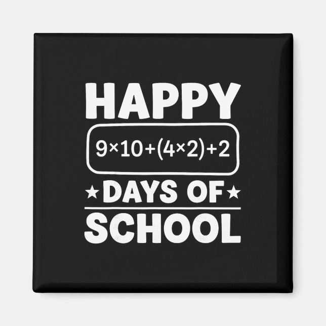 Imã Equação Matemática Engraçada Feliz 100 Dias De Esc (Frente)