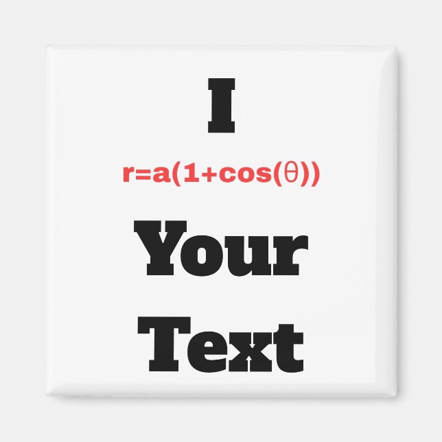 Imã Equação Polar Personalizável (I Coração) (Frente)