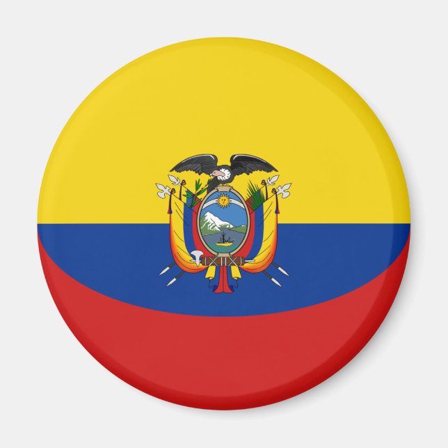 Imã Equador: Fisheye Flag Magnet (Frente)