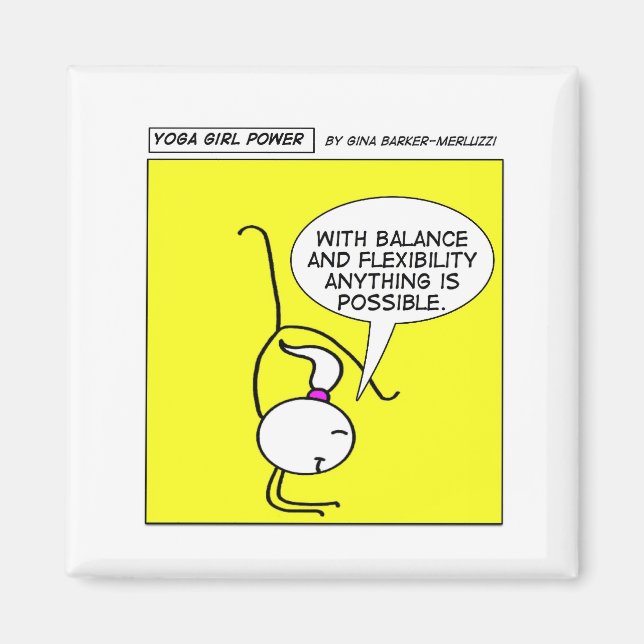 Imã "Equilíbrio e flexibilidade", diz Yoga Girl Power (Frente)