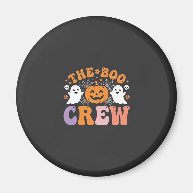 Imã Equipe Assustadora de Halloween com Fantasma e Abó (Frente)