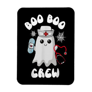 Ímã Equipe Boo Boo Enfermeira Fofa Fantasma Halloween