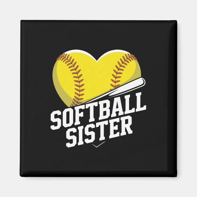 Imã Equipe de Apoio Irmã de Softbol Para Meninas Fa (Frente)