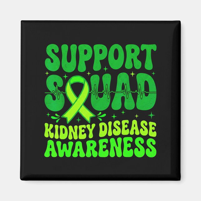 Imã Equipe de apoio laço verde doença renal (Frente)
