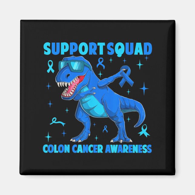 Imã Equipe de apoio t-rex dinossauro câncer de cólon (Frente)