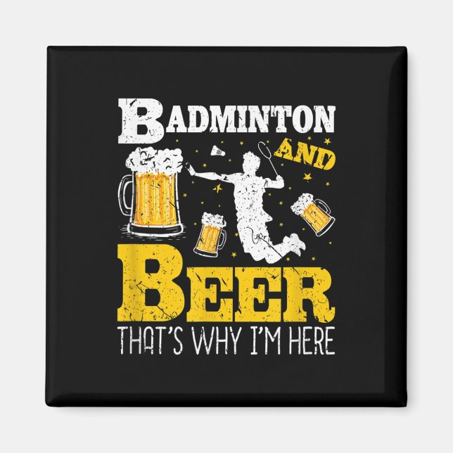 Imã Equipe de Badminton de Bebida de Cerveja  (Frente)