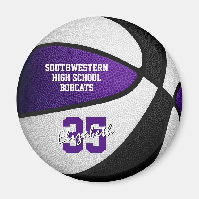 Imã Equipe de basquete preto roxo colorido presentes a (Frente)