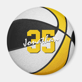 Imã equipe de basquetebol colore presentes ouro negro