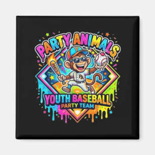 Imã Equipe de beisebol juvenil de animais de festa div