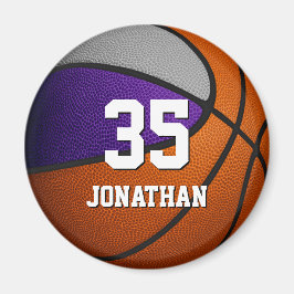 Imã equipe de cinzas roxas cor basquete realista