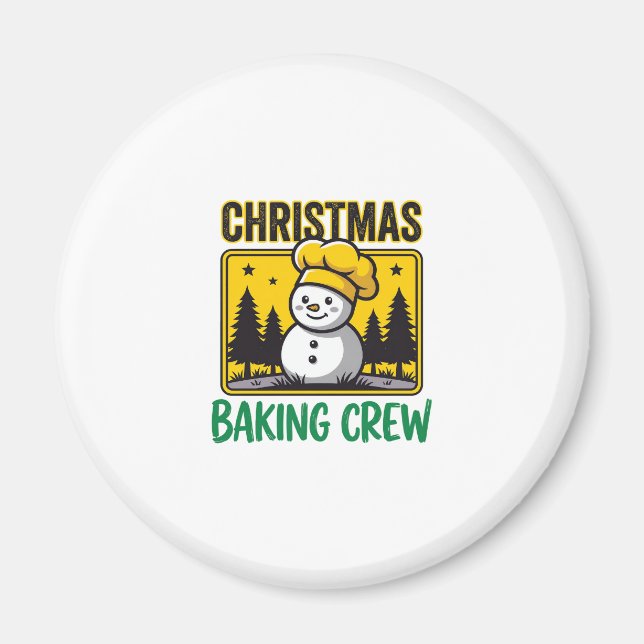 Imã Equipe de Confeitaria de Natal Boneco de Neve Desi (Frente)