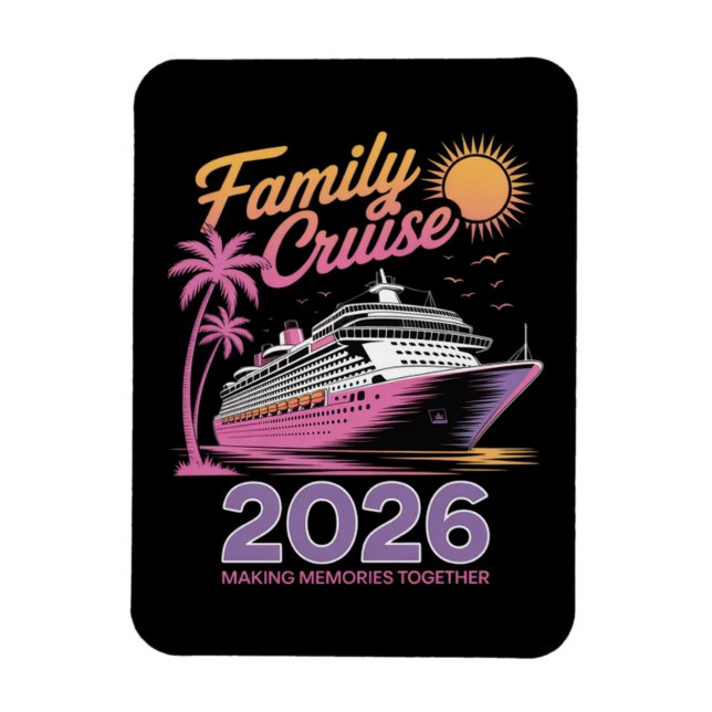 Ímã Equipe de Cruzeiro Familiar 2026 Viagem Correspond (Vertical)