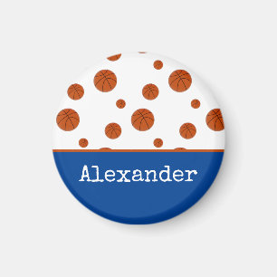 Imã Equipe de esportes de basquete personalizada azul 