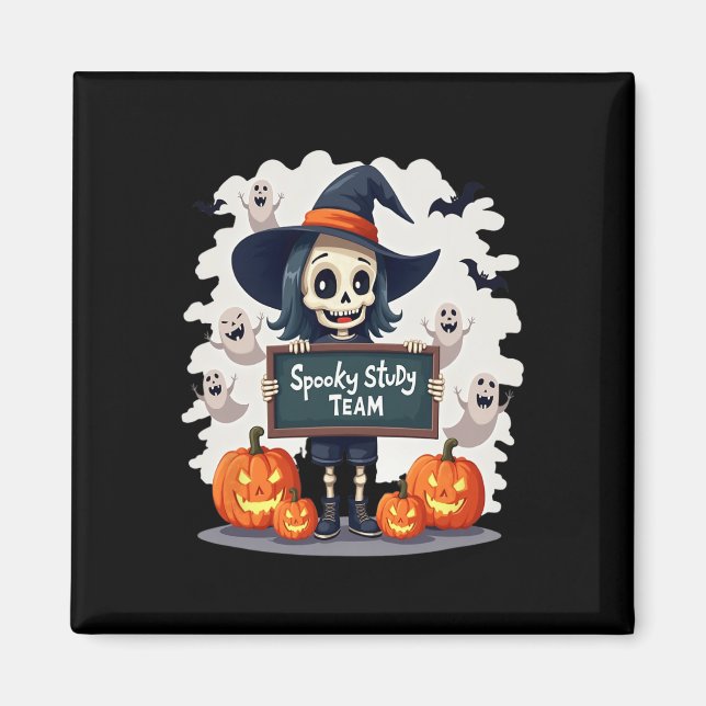 Imã Equipe de Estudo Spooky - Tejo de Esqueleto de Hal (Frente)
