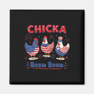 Imã Equipe de Frango Chicka Boom Boom Patriota 4 de Ju