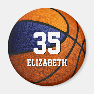 Imã equipe de laranja azul cores feminino basquetebol 