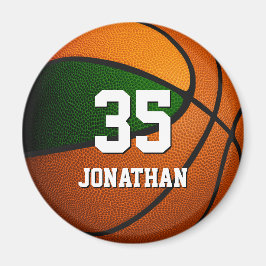 Imã equipe de laranja verde cores rapazes basquetebol