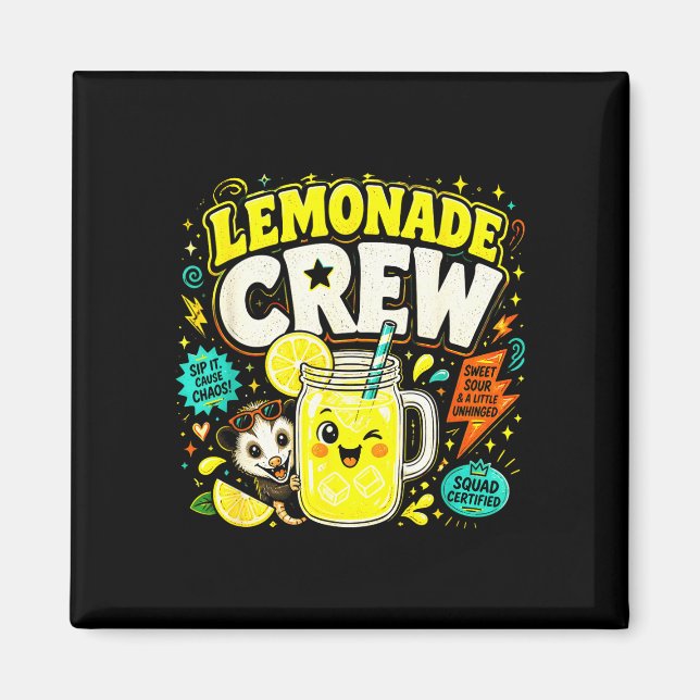 Imã Equipe de limonada engraçada crianças fofas barrac (Frente)