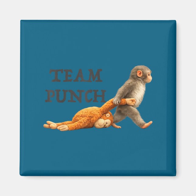 Imã Equipe de macaco bebê soca meme engraçado de macac (Frente)