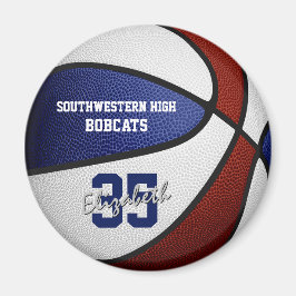 Imã equipe de maroon azul colore moças basquetebol mas