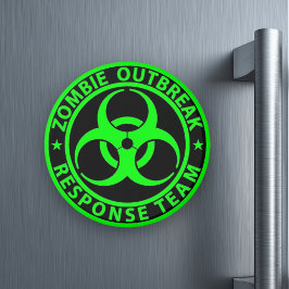 Imã Equipe de Resposta a Surtos de Zumbis Verde Neon