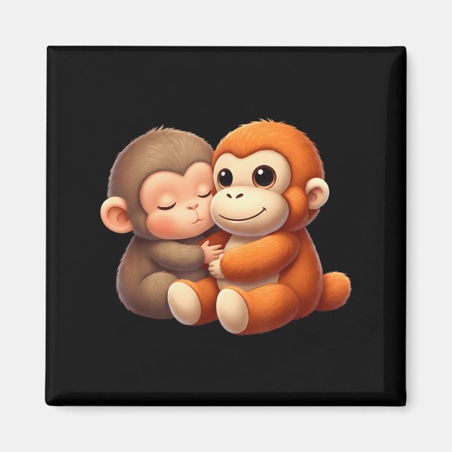 Imã Equipe de Soco de Macaco Bebê Soco Macaco Fofo Soc (Frente)