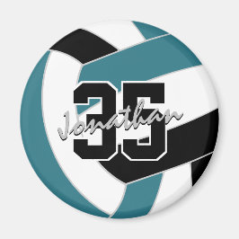 Imã equipe de vôlei preto de teal colore presentes