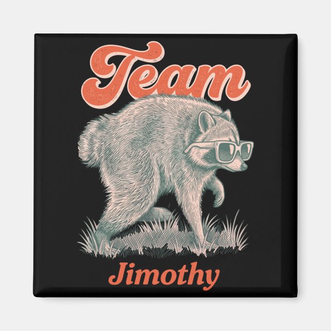 Imã Equipe do Lixo Engraçado do Mapache Jimothy Mascul (Frente)