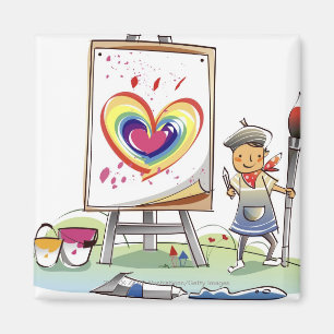 Imã Equipe guardarar um pincel e uma posição por uma