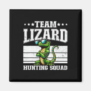 Imã Equipe Lizard Caçando Esquadrão Funny Retro Gecko 