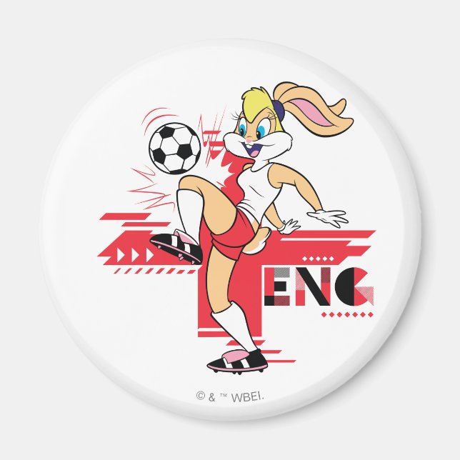 Imã Equipe Lola Bunny Inglaterra Futebol Gráfico (Frente)
