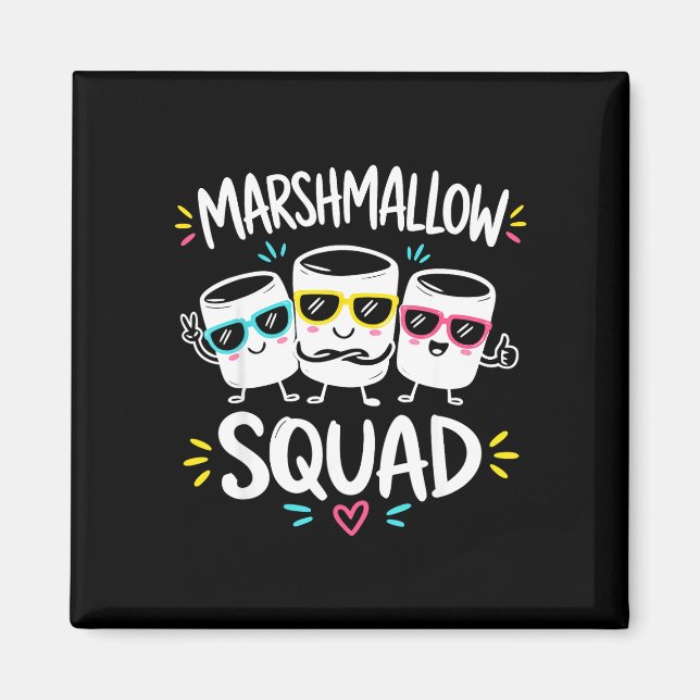 Imã Equipe marshmallow fogueira familiar  (Frente)