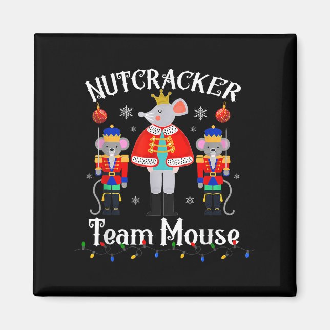 Imã Equipe Mouse Nutcracker Dança de Natal Soldado Eng (Frente)