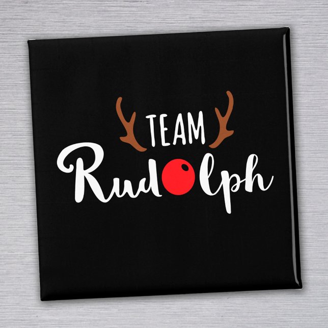 Imã Equipe Rudolph Christmas Motif (Criador carregado)