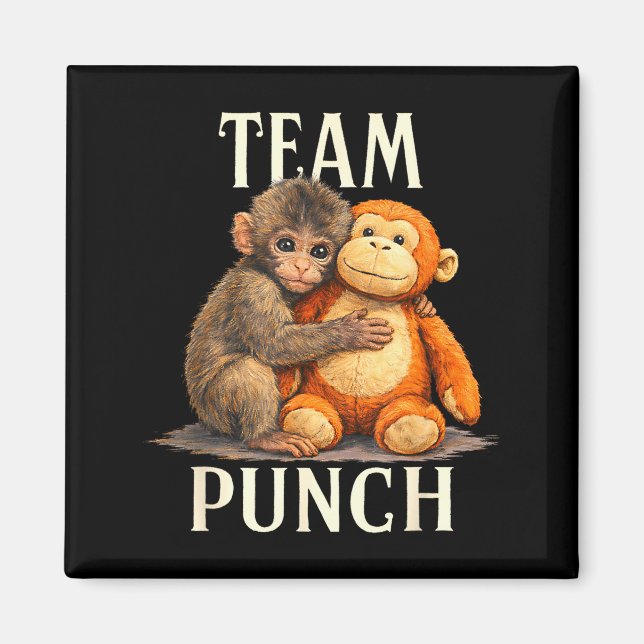 Imã Equipe soco macaco fofo e design de urso Equipe so (Frente)