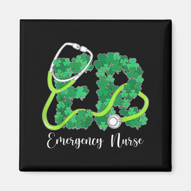 Imã Er Emergency Nurse Stethoscope St. Patrick's Day S (Frente)