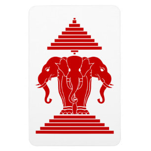 Ímã Erawan três dirigiu o Lao do elefante/bandeira de