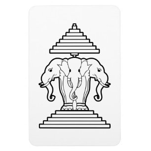 Ímã Erawan três dirigiu o Lao do elefante/bandeira de