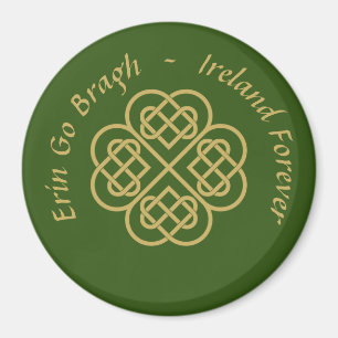 Imã Erin Go Bragh Dourado Celta Shamrock